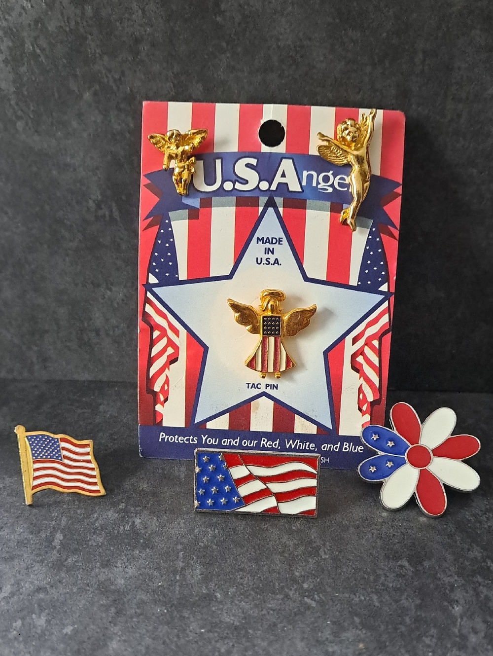 U.S.Angel Patriotic Pin Bundle - Red, White & Blue